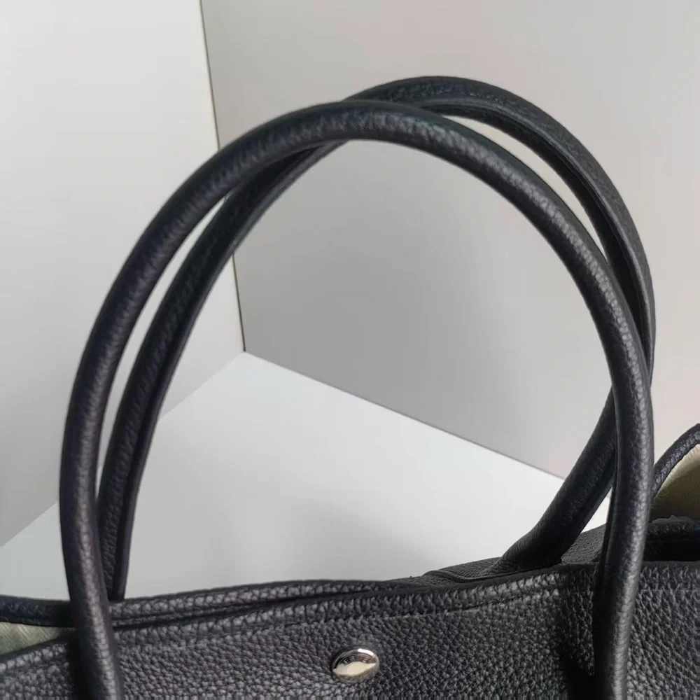 Hermes Garden Party 36 Togo A 2017 Black Silver Hardware Handbag Negonda - Picture 11 of 14